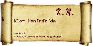 Klor Manfréda névjegykártya